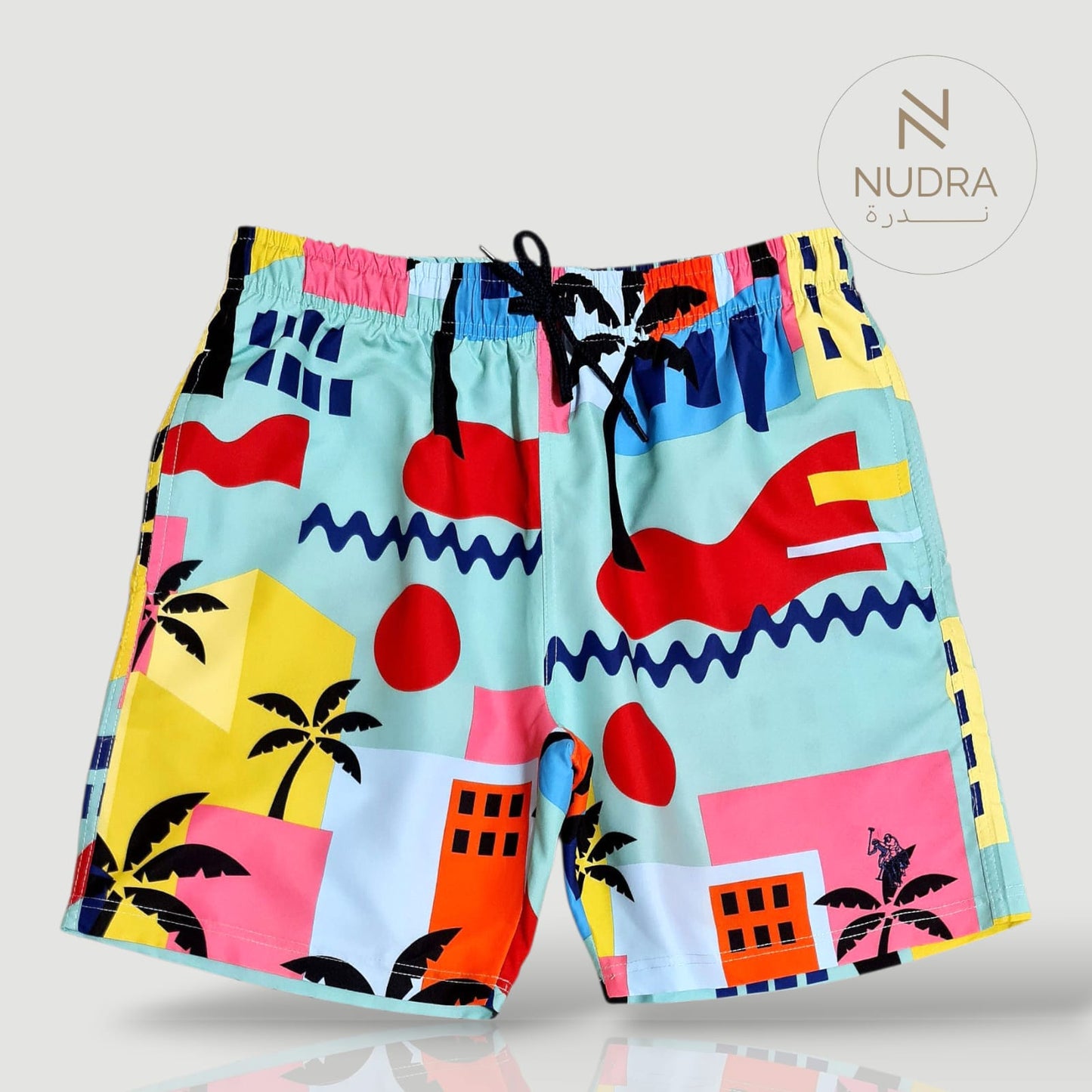Vibrant Abstract Multi-Color Swim Trunks