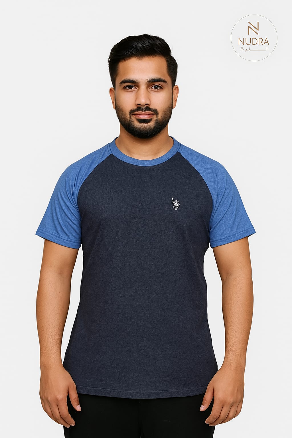 Two-Tone Navy & Blue Raglan Tee