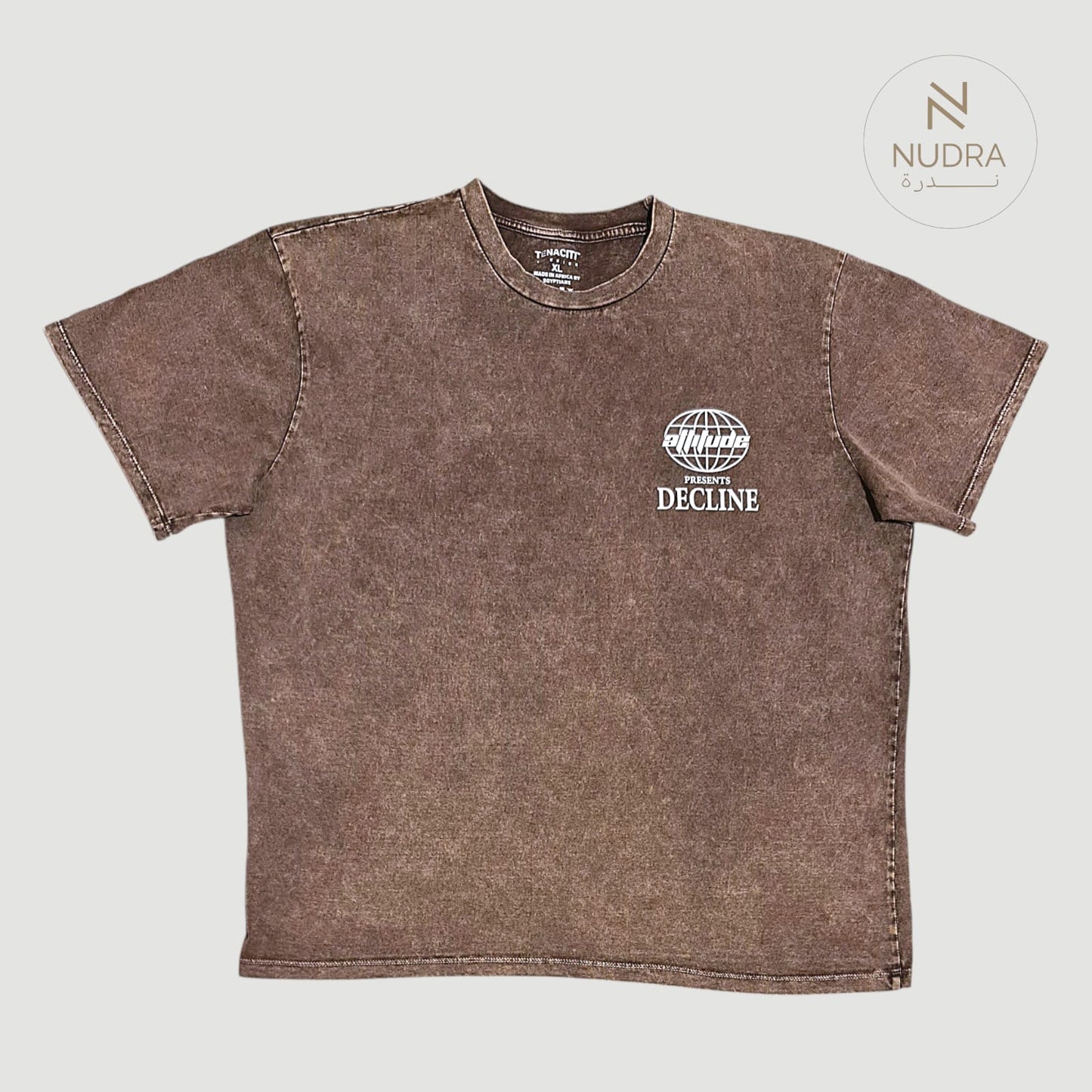 Men's Washed Brown Graphic T-Shirt