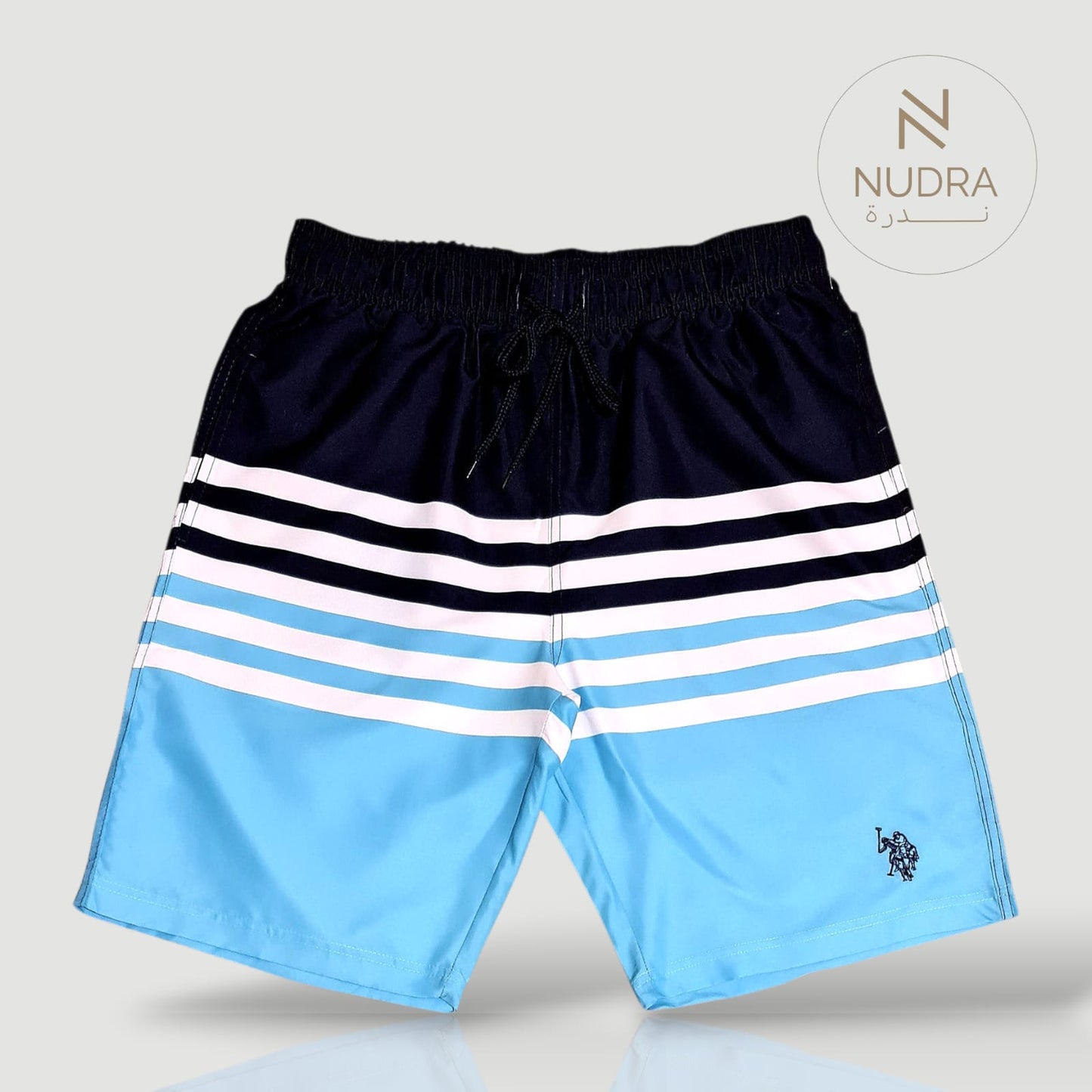 Men's Striped Swim Shorts - Blue & Navy
