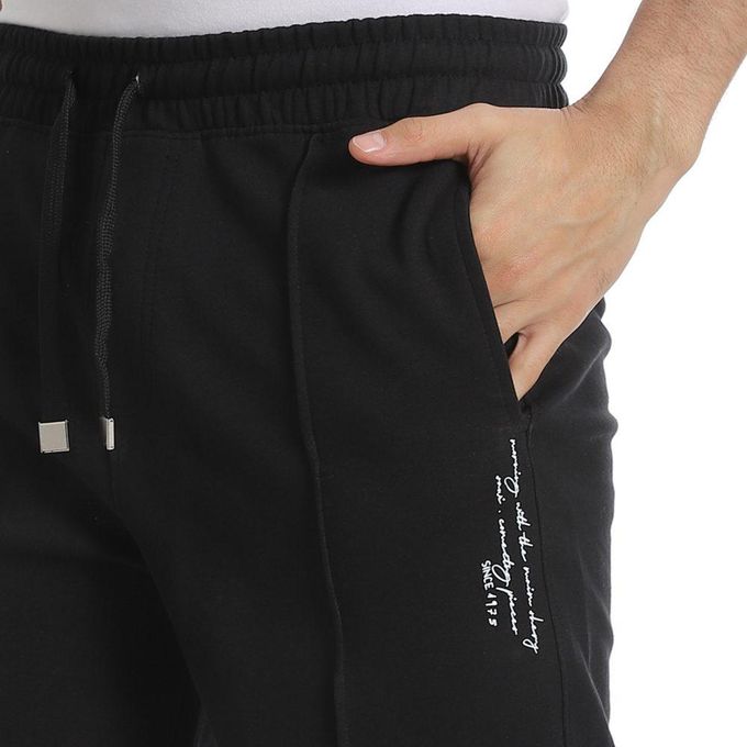 Men's Black Fleece Drawstring Shorts