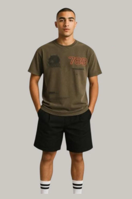 Brown Vintage Tenaciti 789 Graphic Tee