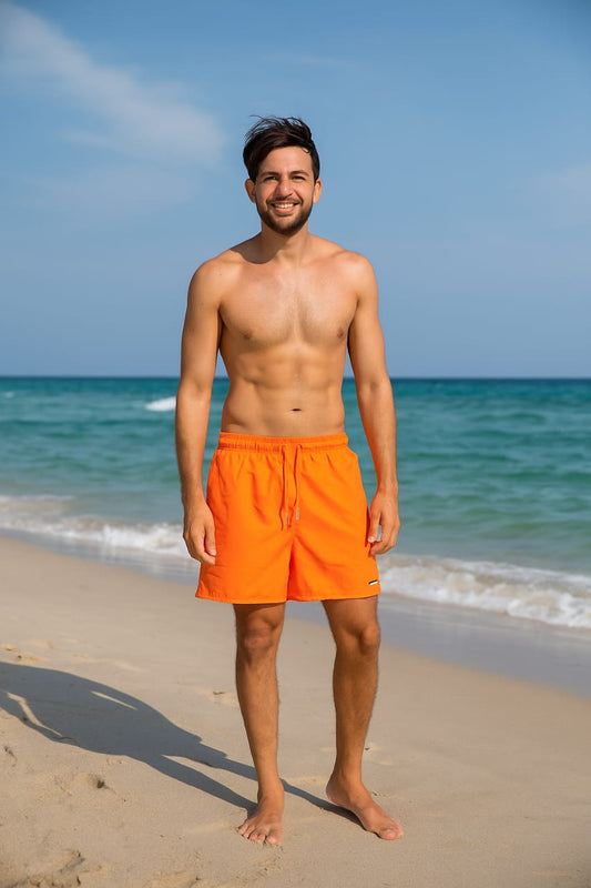 Orange Quick-Dry Swim Trunks