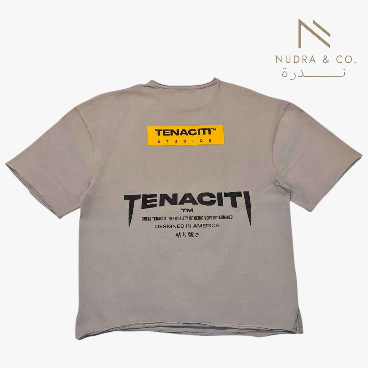 Tenacity Oversized Graphic T-Shirt- Sand