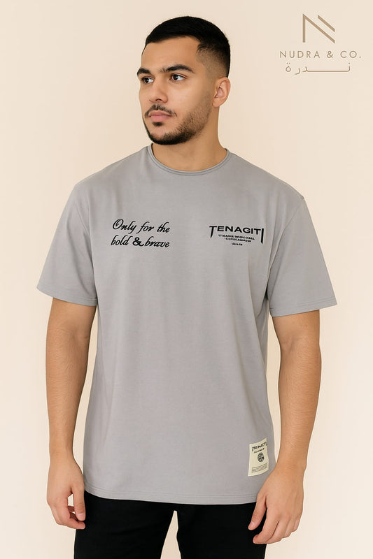 Tenacity Oversized Graphic T-Shirt- Sand