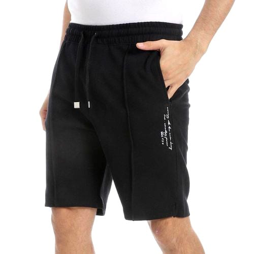Men's Black Fleece Drawstring Shorts